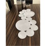 Naspar Beyaz Runner / Masa / Salon Sehpa Örtüsü (75 x 34) - Antrasit - 75 x 55 cm