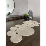 Naspar Krem Amerikan Runner / Masa Örtüsü / Salon Sehpa Örtüsü 115*50 cm - 115 x 50 cm