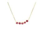 Nassilver 925 Ayar 5 Sıra Suyolu Kolye Garnet Gümüş Taşlı