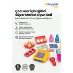 NASYONEL TOYS Çocuklar İçin Eğitici Süper Market Oyun Seti Yazar Kasa ve Alışveriş Aksesuarları