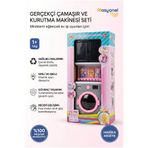 NASYONEL TOYS Çocuklar İçin Gerçekçi Sesli ve Işıklı Oyuncak Çamaşır Makinesi ve Kurutma Makinesi Seti