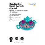 NASYONEL TOYS Çocuklar İçin Renkli Oyuncak Çay Seti - Tepsi ve Aksesuarlarıyla Eğlenceli Oyun Saatleri