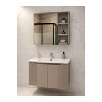 nata Banyo 80 cm Kapak Aynalı MDF Banyo Dolabı Takımı Lavabolu – Kum Taşı