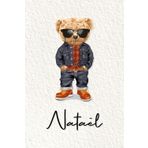 Nataël: Cahier personnalisé avec prénom Nataël | Cadeau d'anniversaire pour enfant, garçon, homme, copain ... | Nounours | 110 pages lignée, Petit Format 6x9 pouces (15,24 x 22,86 cm)