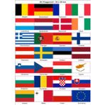 Nation Avrupa Birliği 28 çıkartma AB tüm ülke bayrakları çıkartma model yapımı bisiklet araba motosiklet dekorasyonu Avrupa (35 x 20 mm)