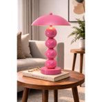 Natiorj Pilli 4 Top Pembe Model Masa Lambası Cafe Salon Yatak Odası Aç Kapa Çalıştır Abajur