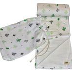 Natolya Müslin Battaniye Organik%100 Pamuk Cactus - (100 x 110 cm) (multi muslin, Beige)