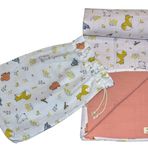 Natolya Müslin Battaniye Organik%100 Pamuk Cute Fox - (100 x 110 cm) (Multi Muslin, Dark Pink)