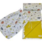 Natolya Müslin Battaniye Organik%100 Pamuk Cute Fox - (100 x 110 cm) (Multi Muslin, DarkYellow)