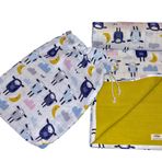 Natolya Müslin Battaniye Organik%100 Pamuk Happy Sheep - (100 x 110 cm) (multi muslin, Dark Yellow)