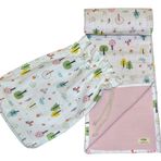 Natolya Müslin Battaniye Organik%100 Pamuk Singing Forest - (100 x 110 cm) (pink) (pink)