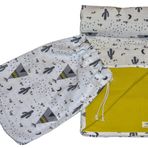 Natolya Müslin Battaniye Organik%100 Pamuk Tapee on the moon - (100 x 110 cm) (multi muslin, Dark Yellow)