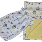 Natolya Müslin Battaniye Organik%100 Pamuk Tiny Sailboat - (100 x 110 cm) (yellow)