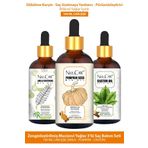 NatuCare Mucizevi Yağlar Hızlı Uzatma, Saç Oluşumu, Onarım 3’lü Set Hint Yağı (CASTOR), Amla, Pumpki