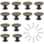Natuce Komodin Düğmeleri Çekmece Düğmeleri Seti 12 Adet Mobilya Topuzu Çekmece Kulpları Vintage Pirinç Antik Çap 30 mm Dolap Çekmece Çekmece Mutfak için Topuz