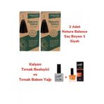 Natura Balance 1 Siyah 2 Adet Saç Boyası + Kalyon Tırnak Besleyici ve Bakım Yağı