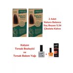 Natura Balance 5.34 Çikolata Kahve 2 Adet Saç Boyası + Kalyon Tırnak Besleyici ve Bakım Yağı