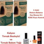 Natura Balance 6.1 Küllü Koyu Kumral 2 Adet Saç Boyası + Kalyon Tırnak Besleyici ve Bakım Yağı