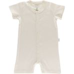 Naturaborn Gots Organik Sertifikalı Kroşetalı Yarım Kollu Şort Paçalı Bebek Tulum - 1,5 - 2 Yaş - Bej