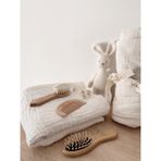 Naturaborn Organik Doğal Keçi Kılı Yumuşak Bebek Konak Saç Fırçası &bambu Bebek Tarağı ve Şimşir Tarak 3'lü Seti - Bej