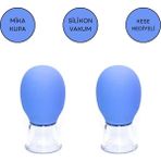 Naturachi Mini Silikon Vakumlu Mika Yüz Masaj Kupası 2'Li Set Mavi Renk