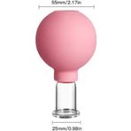 Naturachi Silikon Vakumlu Yüz ve Boyun Için Cam Masaj Kupası No:2 Pembe Renk