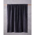 Natural Checkers Jakarlı Wellsoft Tv Battaniye 120X160 cm Antrasit - 120 x 160 cm