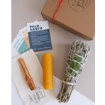 Natural Enerji Başlangıç Seti: Palo Santo Tütsü, Balmumu Mum, Adaçayı Tütsü Demeti