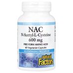 Natural Factors Nac N-Acetyl-L-Cysteine Glutathione Precursor 600 Mg 60 Vegetarian Capsules