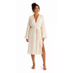 Natural Touch Müslin Kimono Bornoz – Püskül Detaylı Yırtmaçlı Spa & Plaj Kimonosu