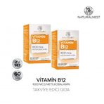 NaturalNest Vitamin B12 1000 mcg Metilkobalamin 2x60 Dilaltı Tablet
