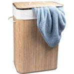 Naturalove Bambu Çamaşır Sepeti - Dikdörtgen - Beyaz - Kahverengi