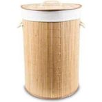 Naturalove Katlanır Bambu Yuvarlak Çamaşır Sepeti