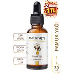 NATURAPY Pamuk Yağı (Cottonseed Oil) Soğuk Sıkım Sabit Yağ 30 ml Damlalıklı Cam Şişe