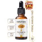 NATURAPY Pirinç Kabuğu Yağı (Rice Bran Oil) Soğuk Sıkım Sabit Yağ 30 ml Damlalıklı Cam Şişe