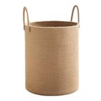 NaturaWeave Jüt Hasır Kirli Sepeti Banyo Sepeti Giyisi Havlu Battaniye Dergi Oyuncak Düzenleyici Saksı Sepet Organizer Hafif Kulp Detaylı Yumşak Ve Dayanıklı Karavan Organizeri (HASIR)