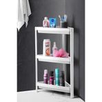 NATURAWİN 3 Katlı Köşeli Banyo Rafı Çok Amaçlı Beyaz Raf Ünitesi