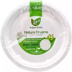 Nature Ekolojik Karton Kağıt Tek Kullanımlık Tabak - 26 Cm. - 50 Adetlik 1 Paket