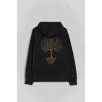 Nature Hayat Ağacı Kuru Ağaç Kökü Ön ve Arka Baskılı Sweatshirt Unisex Kapüşonlu Hoodie Siyah