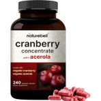 Naturebell Cranberry Pills 36,000MG With Acerola, 240 Veggie Capsules Urinary Tract Health
