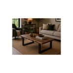 NATUREE AHŞAP 60 X 100 DOĞAL AHŞAP DOĞAL KENARLI ORTA SEHPA DEMİR AYAK(YÜKSEKLİK 45)