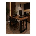 NATUREE AHŞAP 60 X 140 DOĞAL AHŞAP YÜKSEK YEMEK BAR MASASI