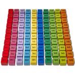 Natureich 1x1 çarpma küpü, ilkokul öğrencileri için, 100 çarpım tablosu, ahşap tırmık küpü, çok renkli