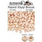 Naturel Ahşap Boncuk 10Mm 50 Li 1 Paket Ham Boyanabilir Ahşap Yuvarlak Doğal Boncuklar Takı Tasarım Ektinlik Kreş Okul