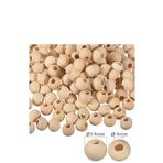 Naturel Ahşap Boncuk 14mm 50 li 1 Paket Ham Boyanabilir Ahşap Yuvarlak Doğal Boncuklar Takı Tasarım Ektinlik Kreş Okul