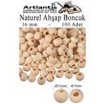 Naturel Ahşap Boncuk 16mm 100 lü 1 Paket Ham Boyanabilir Ahşap Yuvarlak Doğal Boncuklar Takı Tasarım Ektinlik Kreş Okul