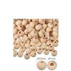 Naturel Ahşap Boncuk 18mm 50 li 1 Paket Ham Boyanabilir Ahşap Yuvarlak Doğal Boncuklar Takı Tasarım Ektinlik Kreş Okul