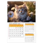Naturel Basım 2026 Kedi Duvar Takvimi-1 SAYFADA 3 AY