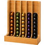 Naturel Dekor Bambu Ahşap Espresso Kapsül Kahve Standı, 5 Hazneli 50\'li, Kapsül Kahve Tutucu, Kapsül Kahve Düzenleyici, Nespresso Uyumlu, Iskandinav, Modern, Bohem