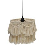 Naturel Dekor Makrome Avize 30 cm - Doğal Bohem Avize, Salaş Avize - 1 - Ekru